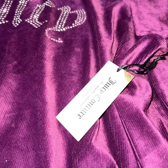Juicy Couture Purple Velour Logo Lounge Pants & Top Set - Picture 2 of 3